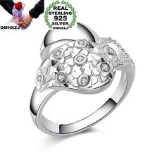 OMHXZJ Wholesale Personality Fashion OL Woman Girl Party Wedding Gift Flower Luxury AAA Zircon 925 Sterling Silver Ring RN170 2024 - buy cheap