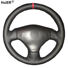 Huier-capa de volante automotivo para peugeot 206, 2003, 2004, 2005, 2006, trançado, acessório manual 2024 - compre barato