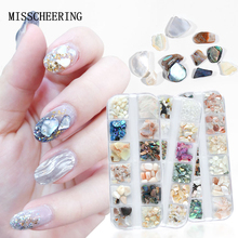 1Box Mixed Natural Sea-shell Slices Irregular Gradient Crushed Flakes Stone 3D Nail Art Decorations Manicure Design Accessories 2024 - buy cheap