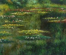 Claude-pintura al óleo de Monet sobre lienzo, lirios de agua, arte, paisaje, imagen Horizontal 2024 - compra barato