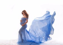 Maternity photography props Pregnancy Cloth Cotton+Chiffon Maternity Off Shoulder Half Circle Gown shooting photo pregnant dress 2024 - buy cheap