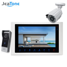 JeaTone-videoportero con 4 cables para puerta, monitor de timbre, intercomunicador + cámara de seguridad Extra 1200TVL, sistema impermeable, 10" 2024 - compra barato