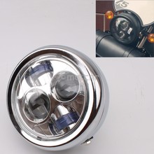 Motorcycle Chrome Retro White LED 6.3" Clear Lens Hi-Low Bean Front Headlight For Honda CB100 CB125S CL GN125 CG125 Cafe Racer 2024 - buy cheap