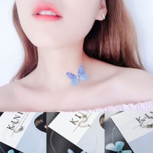 3D Романтическая мечта невидимая рыбка Лента Бабочка Кристалл драгоценные камни ожерелье Мода для женщин ювелирные изделия #272917 2024 - купить недорого