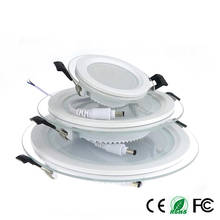 LED Panel Downlight 6W 9W Round Glass Ceiling Recessed Lights SMD 5730 Warm Cold White LED Panel Light AC85-265V 2024 - buy cheap
