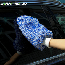 Onever Microfiber Wash Mitt High Density Scratch Free Car Cleaning Glove Easy To Dry Car Wash Mitt Ultra Soft Auto Mitt 2024 - buy cheap