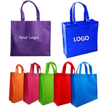 1000 шт./лот 30x40x10 см многоразовая сумка для покупок с индивидуальной печатью логотипа для торговой выставки 2024 - купить недорого