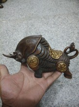 Редкая старая 18C тибетская бронзовая бегущая статуя быка/скульптура, лучшая коллекция и украшение, бесплатная доставка 2024 - купить недорого