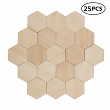 25pcs 50mm 1.96inch Charming Hexagon Shaped MDF Wood Cut Wooden Embellishment DIY Craft Shapes for Crafting Scrapbooking 2024 - buy cheap