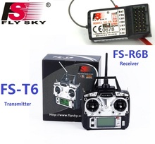 Flysky-transmisor de control remoto FS-T6 FS T6 6ch 2,4g con pantalla LCD, receptor R6B ia10b para Heli Plane, para Dron cuadricóptero de control remoto 2024 - compra barato