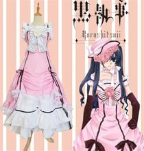 Roupa de mordomo preta kuroshitsuji, traje completo de roupa para cosplay, sem mangas, com cadarço, fantasia de anime a462 2024 - compre barato