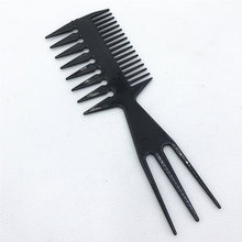 Щетка для парикмахерской, большая Расческа с 3 отверстиями для волос, в стиле афро, Черная 2024 - купить недорого