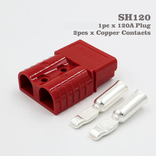 120a 600 v vermelho cor sh120 plug conector duplo pólo com contatos de cobre para painéis solares caravanas bateria 2024 - compre barato