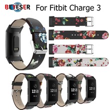 Replacement printing Leather Band for Fitbit Charge 3 Charge 4 Straps Interchangeable Smartwatch Fitness Watch Band Accessories 2024 - buy cheap