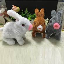 Robot Rabbit Electronic Animal Toy Cute Rabbit Plush Pet Jumping With LED Eyes Walking Electric Toys For Children Birthday Gifts 2024 - buy cheap