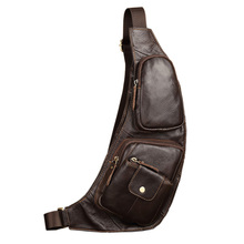 Men's Cowhide Leather Sling Bag Chest Day Pack Cross Body Messenger Shoulder Bag Travel Rucksack Vintage Retro Pouches 2024 - buy cheap