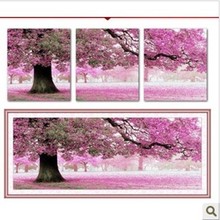 Embroidery Package  Cross Stitch  Best Quality---Luxurious  Triplet Dreamlike Pink Tree 2024 - buy cheap