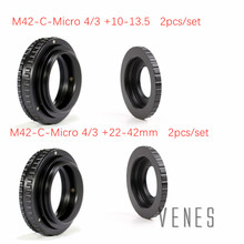 Venes 2pcs/set 22-42mm/10-13.5mm + Lens Adapter M42 /C Mount Lens to for M4/3 M42 Lens Adjustable Focusing Helicoid Macro Tube 2024 - buy cheap