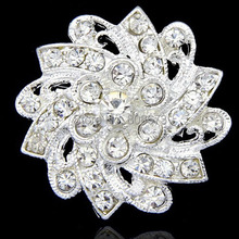 Venta caliente Flor de plata Diamante de imitación broche de cristal envío gratis broche de ramo de boda 2024 - compra barato