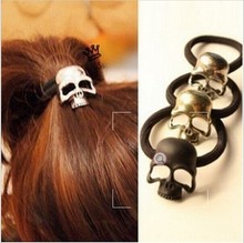 Women's Fashion Retro Punk Three-Dimensional Metal Skull Hair Rope Band Hair Accessories for Girl CJWD80 2024 - buy cheap
