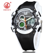 OHSEN Brand Digital Quartz Sports Watches Wristwatches Boys Childrens Waterproof Silicone Band Fashion White Military Male Watch 2024 - buy cheap