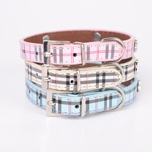 Personalized Checked Pet Dog Collar Rhinestone Bone Shaped Accessories Collar Outdoor Collar For Small Large Dogs  Pet Supplies 2024 - buy cheap