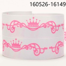 NEW arrival 50 yards 7/8 " 22mm pink crown pattern printed grosgrain ribbon hairbow DIY 2024 - buy cheap