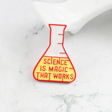 Experiment Cup Brooch Science is Magic That Works Red Chemical Reaction Enamel Pin Shirt Backpack Badge Science Lovers Punk Gift 2024 - buy cheap