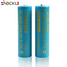 Shockli 18650 bateria de lítio 3000 mAh 3.7 V li-ion bateria recarregável com o botão superior para lanternas, lanterna, farol Sho 2024 - compre barato