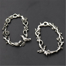 4pcs Antique Silver Color birds' twitter and fragrance of flowers charm DIY metal necklace bracelet jewelry alloy pendants A998 2024 - buy cheap