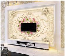 Custom photo wallpaper 3d murals wallpaper for walls 3 d European embossed pattern rose jewelry art TV background wall paper 2024 - buy cheap