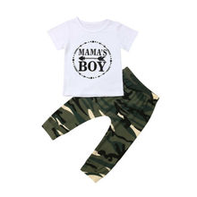 Toddler Kids Baby Boy Camo Outfit Clothing Sets Cotton Tops T-shirt Long Pants Trousers 2Pcs Children Summer Sunsuit Tracksuit 2024 - buy cheap