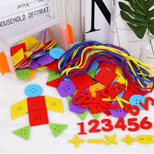 Детские деревянные игрушки DIY геометрическая форма Threading Tangram/пазл деревянная головоломка Обучающие Монтессори игрушки для детей Подарки 2024 - купить недорого