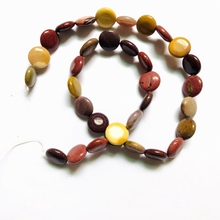 Mookaite-Cuentas de piedra Natural para hacer joyas, cuentas sueltas de monedas de 12mm, piedras para hacer joyas auténticas, 1 cuerda de 15,5" 2024 - compra barato