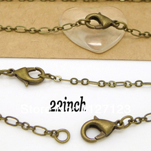 Free Ship! 100PCS 3.2x4.8mm 22"L Antique bronze Jewelry Link Curb Chain Necklace With Lobster clasp 2024 - buy cheap