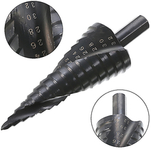 Broca cone espiral preta com grau de titânio, ferramenta elétrica cônica com ranhura 4-32mm 2024 - compre barato