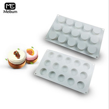 Meibum-Molde cilíndrico pequeño de silicona para pastelería, 15 cavidades, DIY, Mousse, postre, pudín, Chocolate, pastel, herramientas para hornear 2024 - compra barato