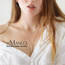e-Manco Korean Style Choker Necklaces for women Multi Layered Stainless Steel Necklace women Simple Necklace Jewelry 2024 - buy cheap