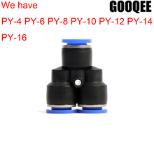 1pcs PY 3 Way Port Y Shape Air Pneumatic 4/6/8/10/12mm OD Hose Tube Push in Gas Plastic Pipe Fitting Connectors Quick Fittings 2024 - buy cheap