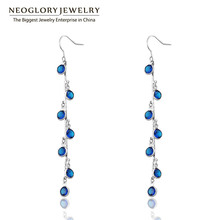 Neoglory Zircon Designer Romantic Long Drop Earrings for Women Jewelry  2020 Brand New Arrival Gift 2024 - buy cheap