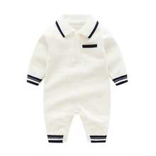 Unisex Boys Rompers Autumn Knitted Jumpsuit Turn Down Collar Lapel Girls Long Sleeve Rompers Baby Pure Cotton Wool Jumpsuit 2024 - buy cheap
