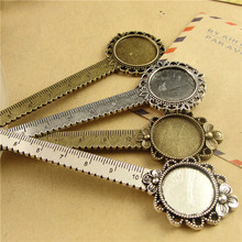 New Flower Bookmark With Ruler Fit inner 20 mm Cabochon Base DIY Craft A3867 2024 - buy cheap