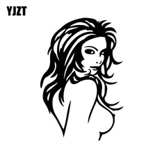 YJZT-calcomanías de vinilo adhesivo para mujer, 10,8x16CM, Sexy, para niña formando el cuerpo, negro/coche plateado, C20-0226 2024 - compra barato