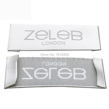 Free shipping customized clothing satin woven labels/embroidered tags/white collar labels/main labels with cut 1000 pcs a lot 2024 - buy cheap