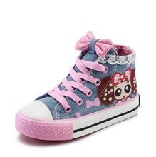 Girls Canvas casual princess lace Shoes Kids Shoes baby Girl Flat cartoon Sneakers spring autumn children Casual Sports Shoes 2024 - buy cheap