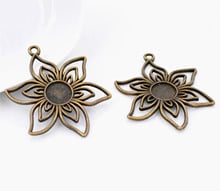 3pcs 10mm Inner Size Antique Bronze Plated Flower Style Cabochon Base Cameo Setting Charms Pendant 2024 - buy cheap