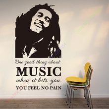 Free shipping large size 57x107cm one good thing about music Bob Marley Vinyl Wall Decal removable wall stickers 2024 - buy cheap