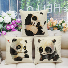 45cm*45cm Animal panda design  cushion cover linen/cotton sofa and seat pillow cover decorative pillow case 2024 - buy cheap