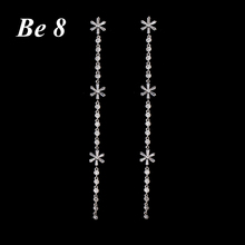 Be8 Brand Elegant Cubic Zirconia Boucles d'oreilles Top Quality White Gold Color Drop Earrings For Wedding Bridal Jewelry E-180 2024 - buy cheap