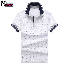 New Brand Polos Mens Polka Dot Printed POLO Shirts Cotton Short Sleeve Camisas Polo Casual Stand Collar Male Polo Shirt Big Size 2024 - buy cheap